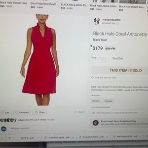 Barbie Pink Black Halo Coral:Bright Pink Antoinette Dress Size 10